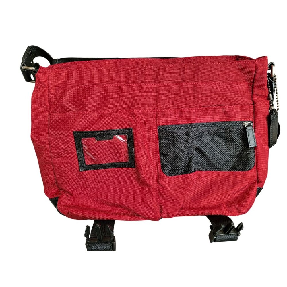 Coach Red Nylon & Leather Messenger Bag - Picture 4 of 15
